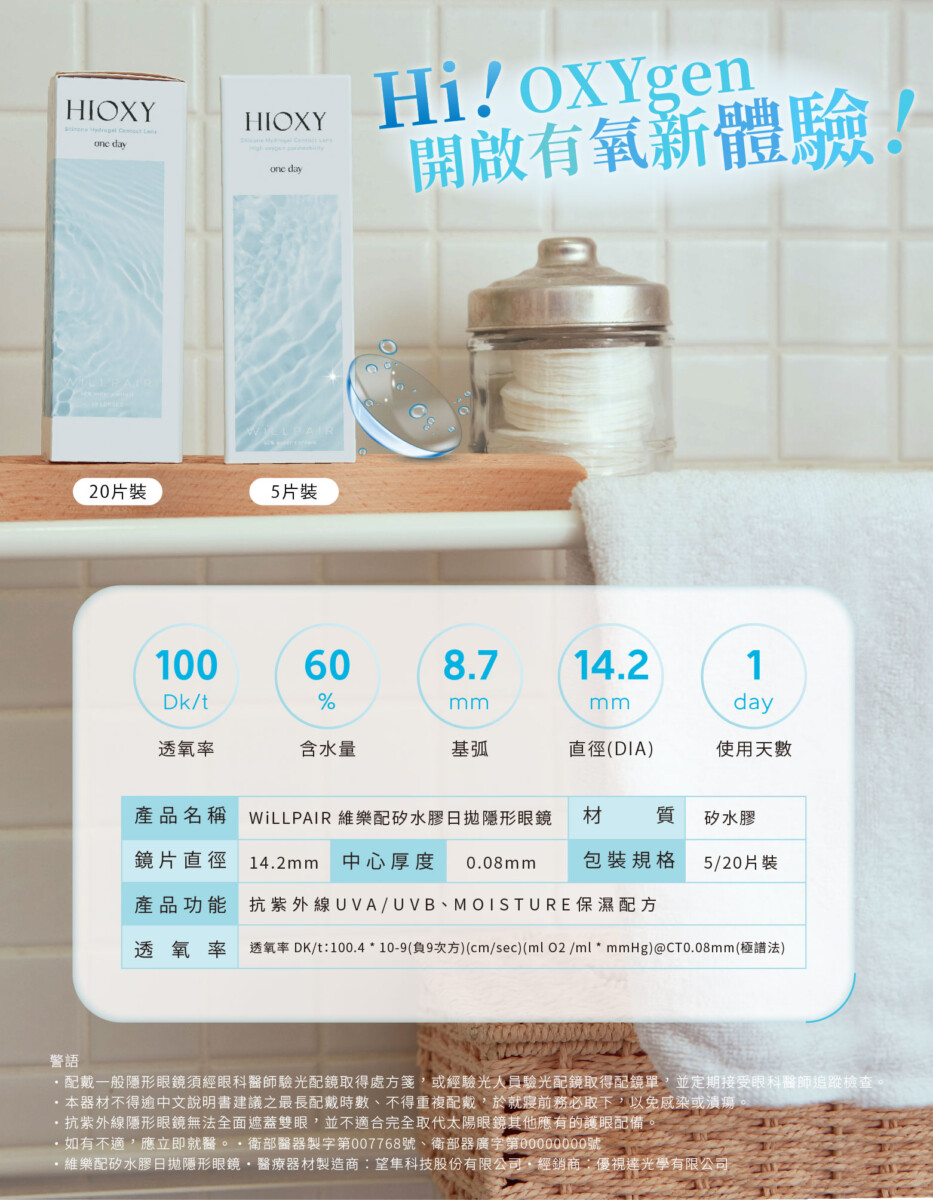 WiLLPAIR Silicone Hydrogel HiOXY 1 Day