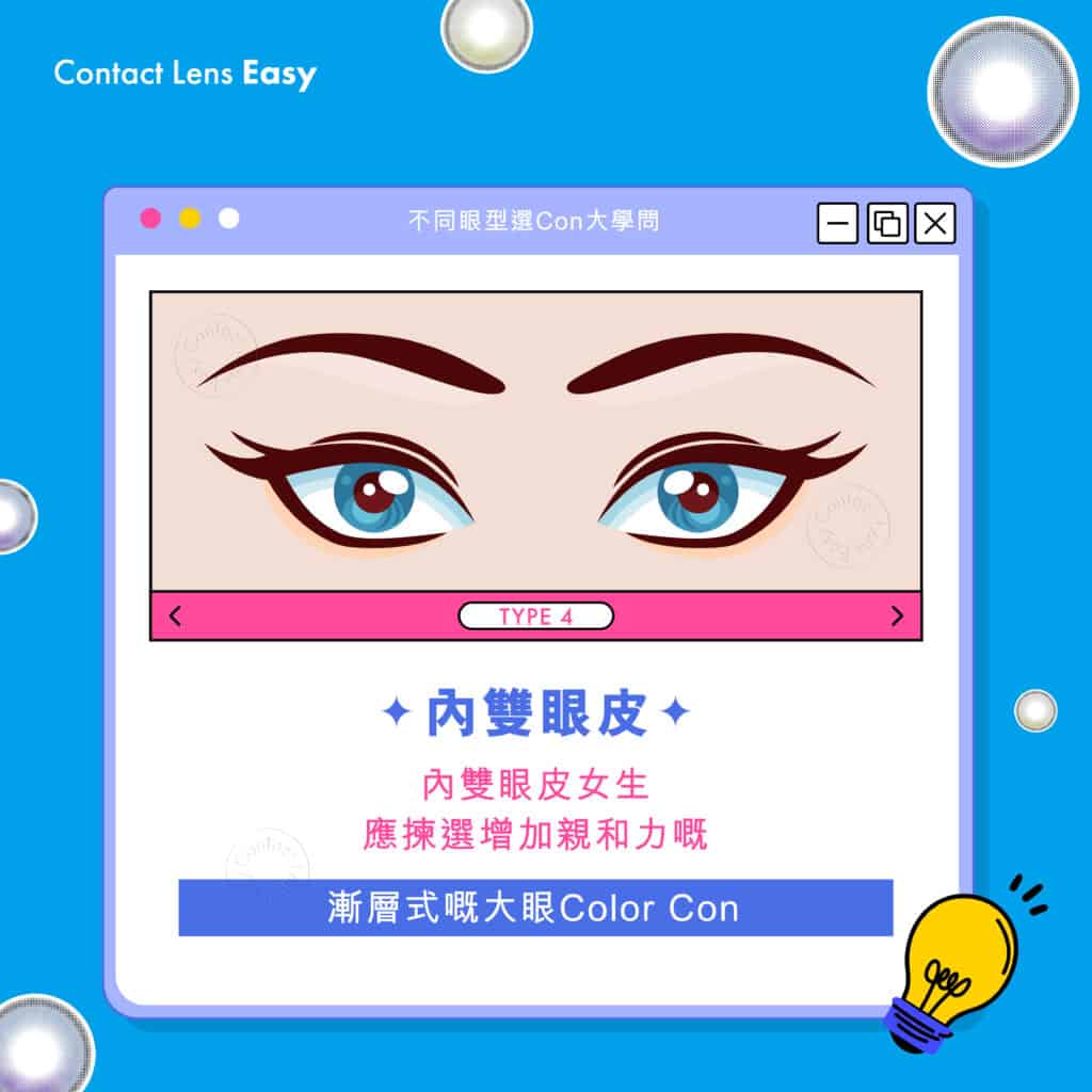 不同眼型選con大學問-內雙眼皮