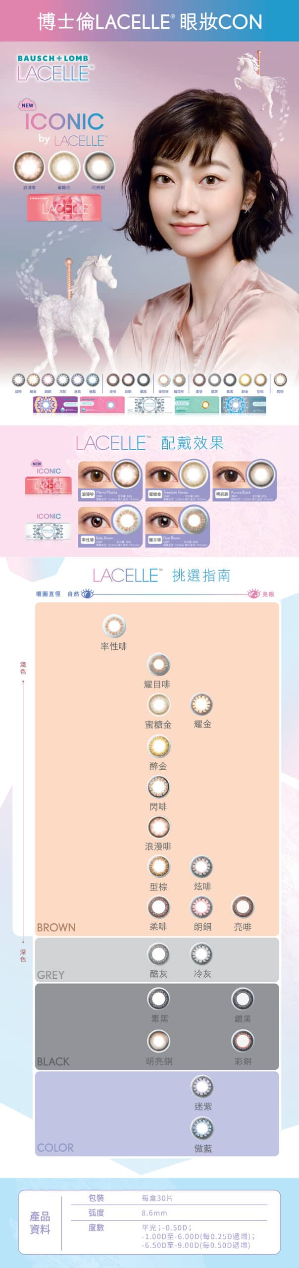 博士倫 Lacelle Iconic 隱形眼鏡 1 Day Color